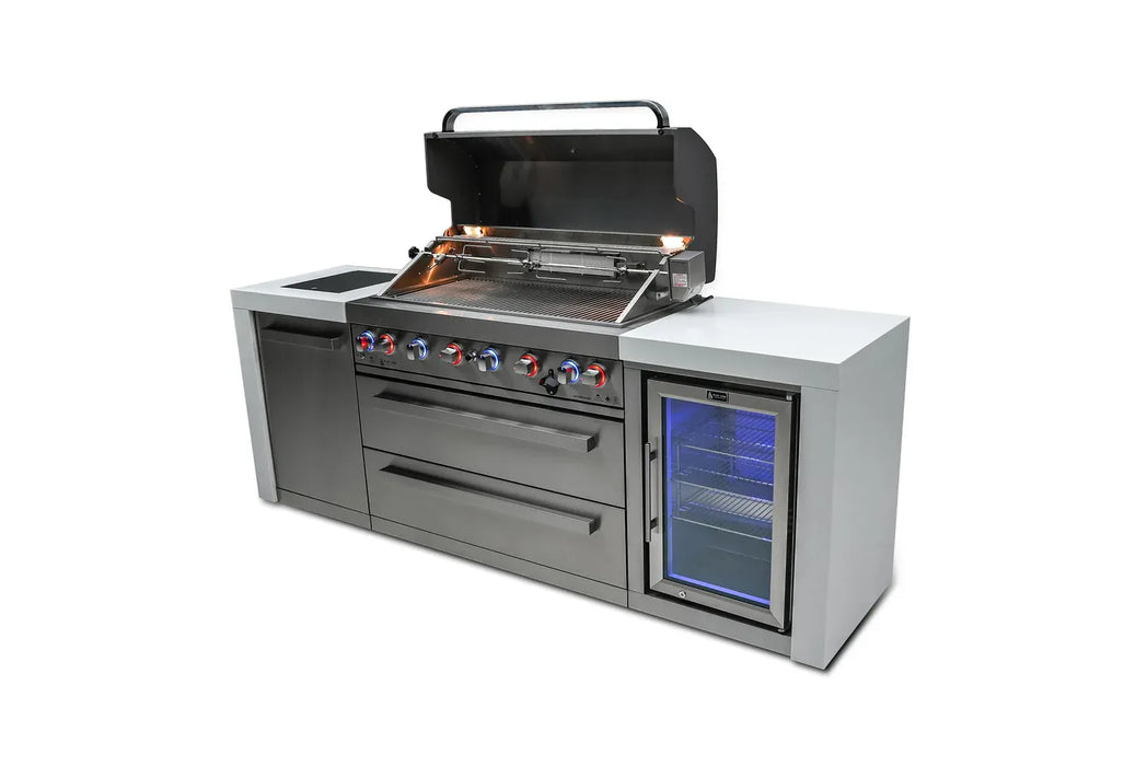 Mont Alpi Mont Alpi 6 Burner Deluxe Island with Fridge Cabinet MAi805-DFC Barbecue Finished - Gas