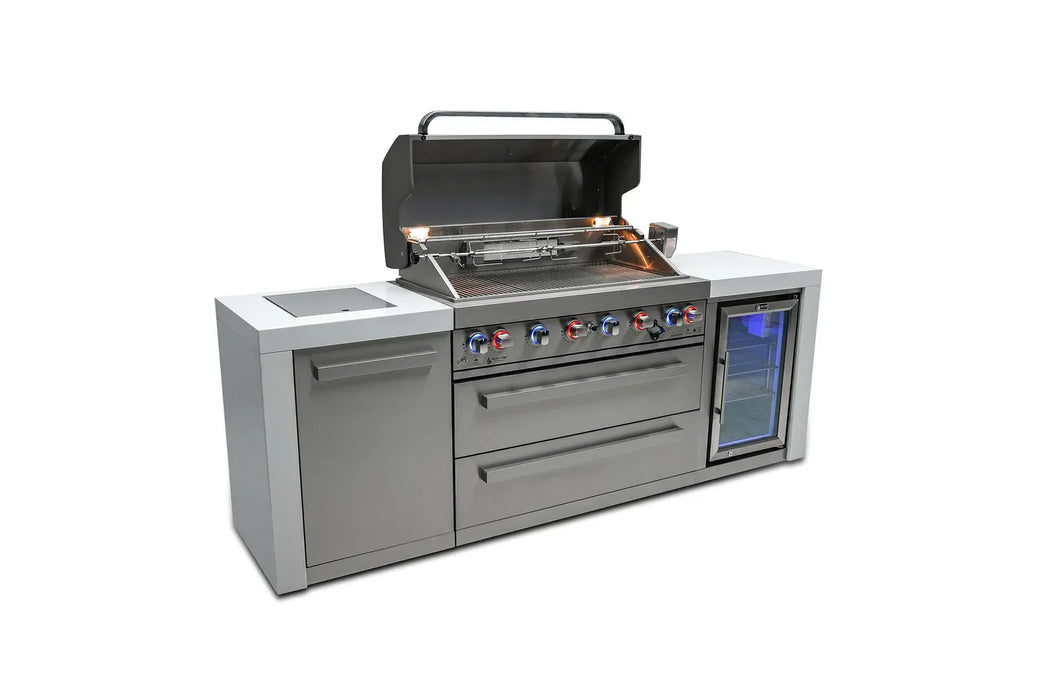 Mont Alpi Mont Alpi 6 Burner Deluxe Island with Fridge Cabinet MAi805-DFC Barbecue Finished - Gas
