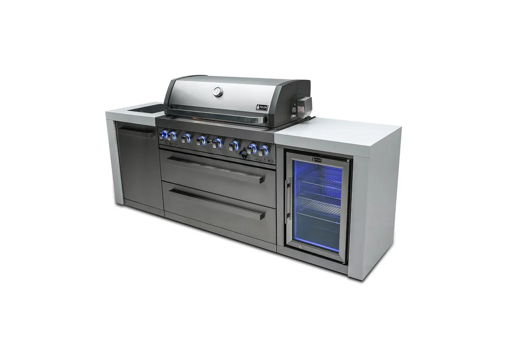 Mont Alpi Mont Alpi 6 Burner Deluxe Island with Fridge Cabinet MAi805-DFC Barbecue Finished - Gas