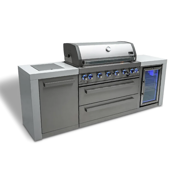 Mont Alpi Mont Alpi 6 Burner Deluxe Island with Fridge Cabinet MAi805-DFC Barbecue Finished - Gas