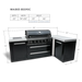 Mont Alpi Mont Alpi 6-Burner L-Shaped Black Series Outdoor Kitchen Island MAi805-BSS90 Barbecue Finished - Gas