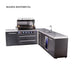 Mont Alpi Mont Alpi 6-Burner L-Shaped Black Series Outdoor Kitchen Island with a Beverage Center and Extra Storage Cabinet MAi805-BSS90BEVXL Barbecue Finished - Gas
