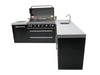 Mont Alpi Mont Alpi 6-Burner L-Shaped Black Series Outdoor Kitchen Island with a Beverage Center and Fridge Cabinet MAi805-BSS90BEVFC Barbecue Finished - Gas