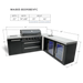 Mont Alpi Mont Alpi 6-Burner L-Shaped Black Series Outdoor Kitchen Island with a Beverage Center and Fridge Cabinet MAi805-BSS90BEVFC Barbecue Finished - Gas