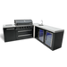 Mont Alpi Mont Alpi 6-Burner L-Shaped Black Series Outdoor Kitchen Island with a Beverage Center and Fridge Cabinet MAi805-BSS90BEVFC Barbecue Finished - Gas