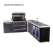 Mont Alpi Mont Alpi 6-Burner L-Shaped Black Series Outdoor Kitchen Island with a Beverage Center, Corner Fridge, and Extra Storage Cabinet MAi805-BSS90BEVFCXL Barbecue Finished - Gas