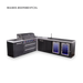 Mont Alpi Mont Alpi 6-Burner L-Shaped Black Series Outdoor Kitchen Island with a Beverage Center, Corner Fridge, and Extra Storage Cabinet MAi805-BSS90BEVFCXL Barbecue Finished - Gas
