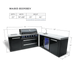 Mont Alpi Mont Alpi 6-Burner L-Shaped Black Series Outdoor Kitchen Island with a Beverage Center MAi805-BSS90BEV Barbecue Finished - Gas