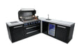 Mont Alpi Mont Alpi 6-Burner L-Shaped Black Series Outdoor Kitchen Island with a Beverage Center MAi805-BSS90BEV Barbecue Finished - Gas