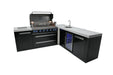 Mont Alpi Mont Alpi 6-Burner L-Shaped Black Series Outdoor Kitchen Island with a Beverage Center MAi805-BSS90BEV Barbecue Finished - Gas