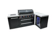 Mont Alpi Mont Alpi 6-Burner L-Shaped Black Series Outdoor Kitchen Island with a Fridge Cabinet MAi805-BSS90FC Barbecue Finished - Gas