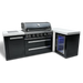 Mont Alpi Mont Alpi 6-Burner L-Shaped Black Series Outdoor Kitchen Island with a Fridge Cabinet MAi805-BSS90FC Barbecue Finished - Gas