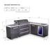 Mont Alpi Mont Alpi 6-Burner L-Shaped Black Series Outdoor Kitchen Island with Corner Fridge and Extra Storage Cabinet MAi805-BSS90FCXL Barbecue Finished - Gas