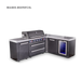 Mont Alpi Mont Alpi 6-Burner L-Shaped Black Series Outdoor Kitchen Island with Corner Fridge and Extra Storage Cabinet MAi805-BSS90FCXL Barbecue Finished - Gas