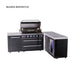 Mont Alpi Mont Alpi 6-Burner L-Shaped Black Series Outdoor Kitchen Island with Corner Fridge and Extra Storage Cabinet MAi805-BSS90FCXL Barbecue Finished - Gas