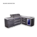 Mont Alpi Mont Alpi 6-Burner L-Shaped Black Series Outdoor Kitchen Island with Corner Fridge and Extra Storage Drawer Slides Cabinet MAi805-BSS90FCDR Barbecue Finished - Gas