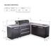 Mont Alpi Mont Alpi 6-Burner L-Shaped Black Series Outdoor Kitchen Island with Extra Storage Cabinet MAi805-BSS90XL Barbecue Finished - Gas