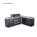 Mont Alpi Mont Alpi 6-Burner L-Shaped Black Series Outdoor Kitchen Island with Extra Storage Cabinet MAi805-BSS90XL Barbecue Finished - Gas