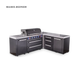 Mont Alpi Mont Alpi 6-Burner L-Shaped Black Series Outdoor Kitchen Island with Extra Storage Drawer Slides Cabinet MAi805-BSS90DR Barbecue Finished - Gas