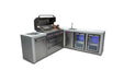 Mont Alpi Mont Alpi 6 Burner L-Shaped Deluxe Series Outdoor Kitchen Island with Beverage Center and Fridge Cabinet MAi805-D90BEVFC Barbecue Finished - Gas