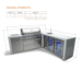 Mont Alpi Mont Alpi 6 Burner L-Shaped Deluxe Series Outdoor Kitchen Island with Beverage Center and Fridge Cabinet MAi805-D90BEVFC Barbecue Finished - Gas