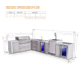 Mont Alpi Mont Alpi 6 Burner L-Shaped Deluxe Series Outdoor Kitchen Island with Beverage Center, Kegerator, and Corner Fridge Plus Exta Drawers Slide Cabinet MAi805-D90KEGBEVFCDR Barbecue Finished - Gas
