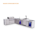 Mont Alpi Mont Alpi 6 Burner L-Shaped Deluxe Series Outdoor Kitchen Island with Beverage Center, Kegerator, and Corner Fridge Plus Exta Drawers Slide Cabinet MAi805-D90KEGBEVFCDR Barbecue Finished - Gas