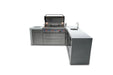 Mont Alpi Mont Alpi 6 Burner L-Shaped Deluxe Series Outdoor Kitchen Island with Beverage Center MAi805-D90BEV Barbecue Finished - Gas