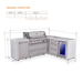 Mont Alpi Mont Alpi 6 Burner L-Shaped Deluxe Series Outdoor Kitchen Island with Corner Fridge and Extra Drawer Side Cabinet MAi805-D90FCDR Barbecue Finished - Gas