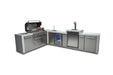 Mont Alpi Mont Alpi 6 Burner L-Shaped Deluxe Series Outdoor Kitchen Island with Kegerator and Beverage Center MAi805-D90KEGBEV Barbecue Finished - Gas