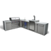 Mont Alpi Mont Alpi 6 Burner L-Shaped Deluxe Series Outdoor Kitchen Island with Kegerator and Beverage Center MAi805-D90KEGBEV Barbecue Finished - Gas