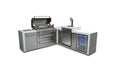 Mont Alpi Mont Alpi 6 Burner L-Shaped Deluxe Series Outdoor Kitchen Island with Kegerator and Fridge Cabinet MAi805-D90KEGFC Barbecue Finished - Gas
