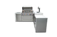Mont Alpi Mont Alpi 6 Burner L-Shaped Deluxe Series Outdoor Kitchen Island with Kegerator and Fridge Cabinet MAi805-D90KEGFC Barbecue Finished - Gas