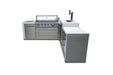 Mont Alpi Mont Alpi 6 Burner L-Shaped Deluxe Series Outdoor Kitchen Island with Kegerator and Fridge Cabinet MAi805-D90KEGFC Barbecue Finished - Gas