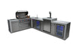 Mont Alpi Mont Alpi 6 Burner L-Shaped Deluxe Series Outdoor Kitchen Island with Kegerator, Beverage Center and Fridge Cabinet MAi805-D90KEGBEVFC Barbecue Finished - Gas