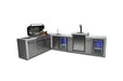 Mont Alpi Mont Alpi 6 Burner L-Shaped Deluxe Series Outdoor Kitchen Island with Kegerator, Beverage Center and Fridge Cabinet MAi805-D90KEGBEVFC Barbecue Finished - Gas