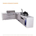 Mont Alpi Mont Alpi 6 Burner L-Shaped Deluxe Series Outdoor Kitchen Island with Kegerator, Kamado and Corner Fridge Plus Exta Drawers Slide Cabinet MAi805-D90KEGFCKAMDR Barbecue Finished - Gas
