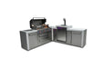 Mont Alpi Mont Alpi 6 Burner L-Shaped Deluxe Series Outdoor Kitchen Island with Kegerator MAi805-D90KEG Barbecue Finished - Gas