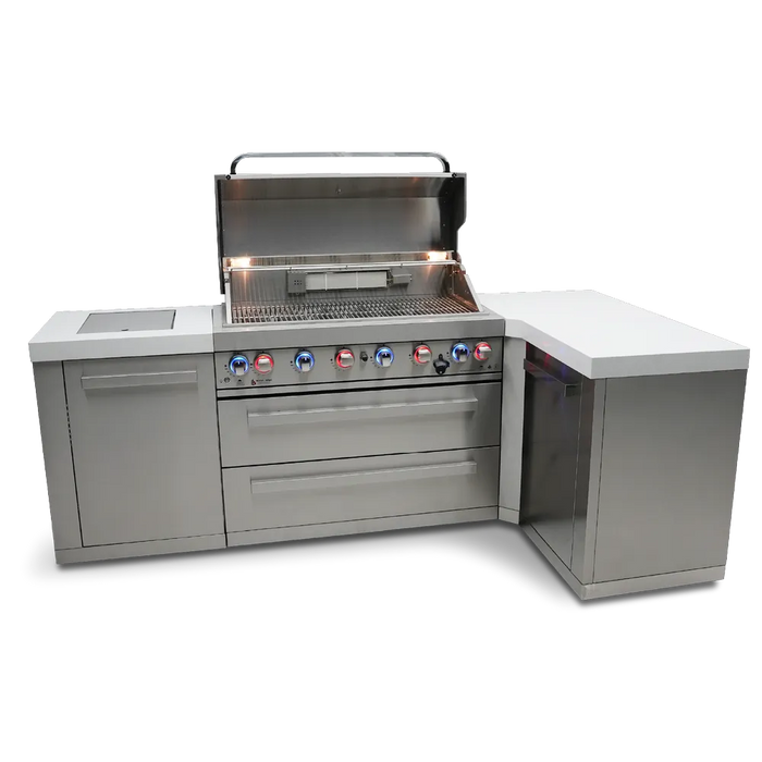 Mont Alpi Mont Alpi 6-Burner L-Shaped Outdoor Kitchen Island MAi805-90 Barbecue Finished - Gas