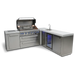 Mont Alpi Mont Alpi 6-Burner L-Shaped Outdoor Kitchen Island with Beverage Center MAi805-90BEV Barbecue Finished - Gas