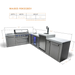 Mont Alpi Mont Alpi 6-Burner L-Shaped Outdoor Kitchen Island with Kegerator and Beverage Center MAi805-90KEGBEV Barbecue Finished - Gas