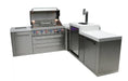 Mont Alpi Mont Alpi 6-Burner L-Shaped Outdoor Kitchen Island with Kegerator MAi805-90KEG Barbecue Finished - Gas