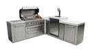 Mont Alpi Mont Alpi 6-Burner L-Shaped Outdoor Kitchen Island with Kegerator MAi805-90KEG Barbecue Finished - Gas
