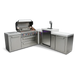 Mont Alpi Mont Alpi 6-Burner L-Shaped Outdoor Kitchen Island with Kegerator MAi805-90KEG Barbecue Finished - Gas