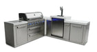 Mont Alpi Mont Alpi 6-Burner L-Shaped Outdoor Kitchen Island with Kegerator MAi805-90KEG Barbecue Finished - Gas