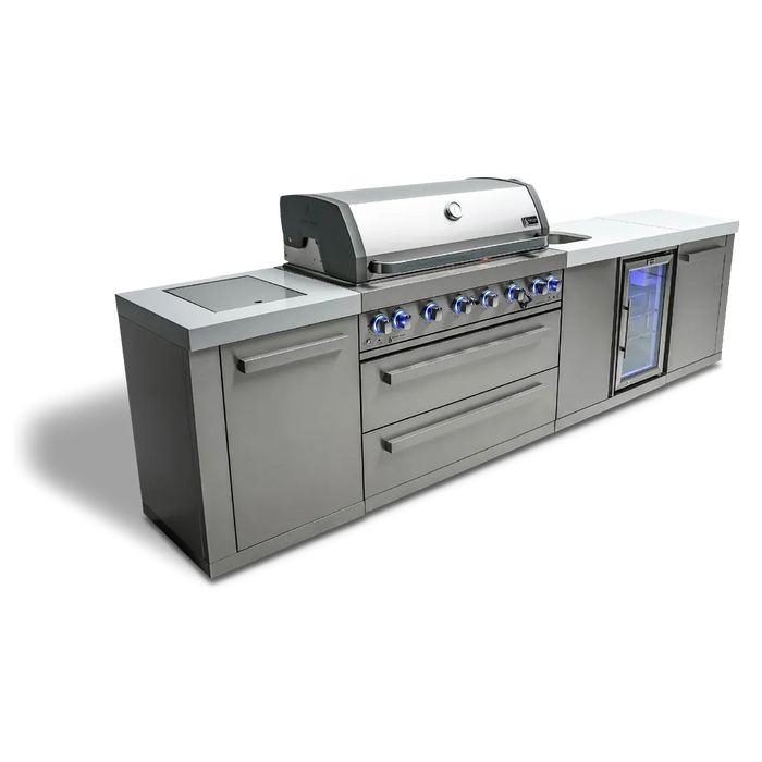 Mont Alpi Mont Alpi 6-Burner Outdoor Kitchen Island with Beverage Center MAi805-BEV Barbecue Finished - Gas