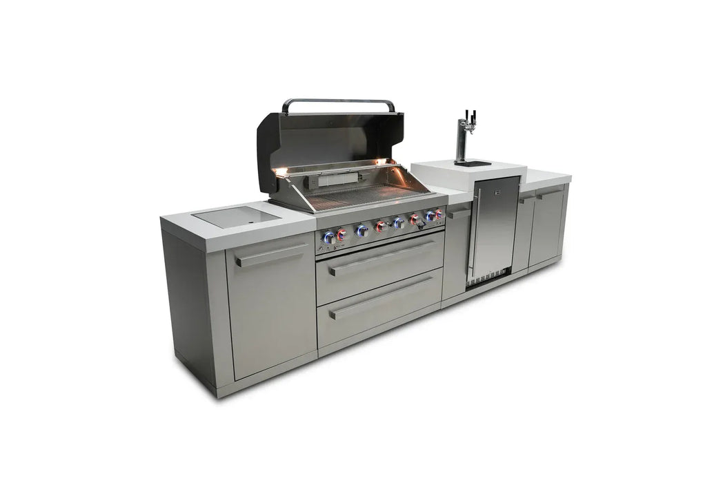 Mont Alpi Mont Alpi 6-Burner Outdoor Kitchen Island with Kegerator MAi805-KEG Barbecue Finished - Gas