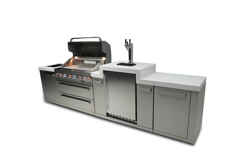 Mont Alpi Mont Alpi 6-Burner Outdoor Kitchen Island with Kegerator MAi805-KEG Barbecue Finished - Gas