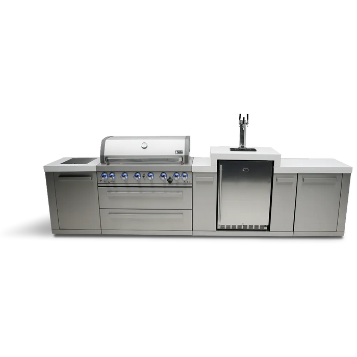 Mont Alpi Mont Alpi 6-Burner Outdoor Kitchen Island with Kegerator MAi805-KEG Barbecue Finished - Gas