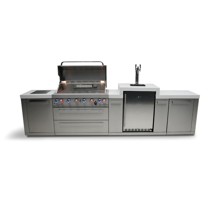 Mont Alpi Mont Alpi 6-Burner Outdoor Kitchen Island with Kegerator MAi805-KEG Barbecue Finished - Gas